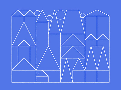 Town abstract city geometric shapes illustration lineart outline stroke town