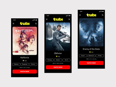 Movie Streaming Mobile App app app design application branding clean design digital design illustration interface interface design iphone minimal mobile mobile design movie app movie poster streaming ui ux web design