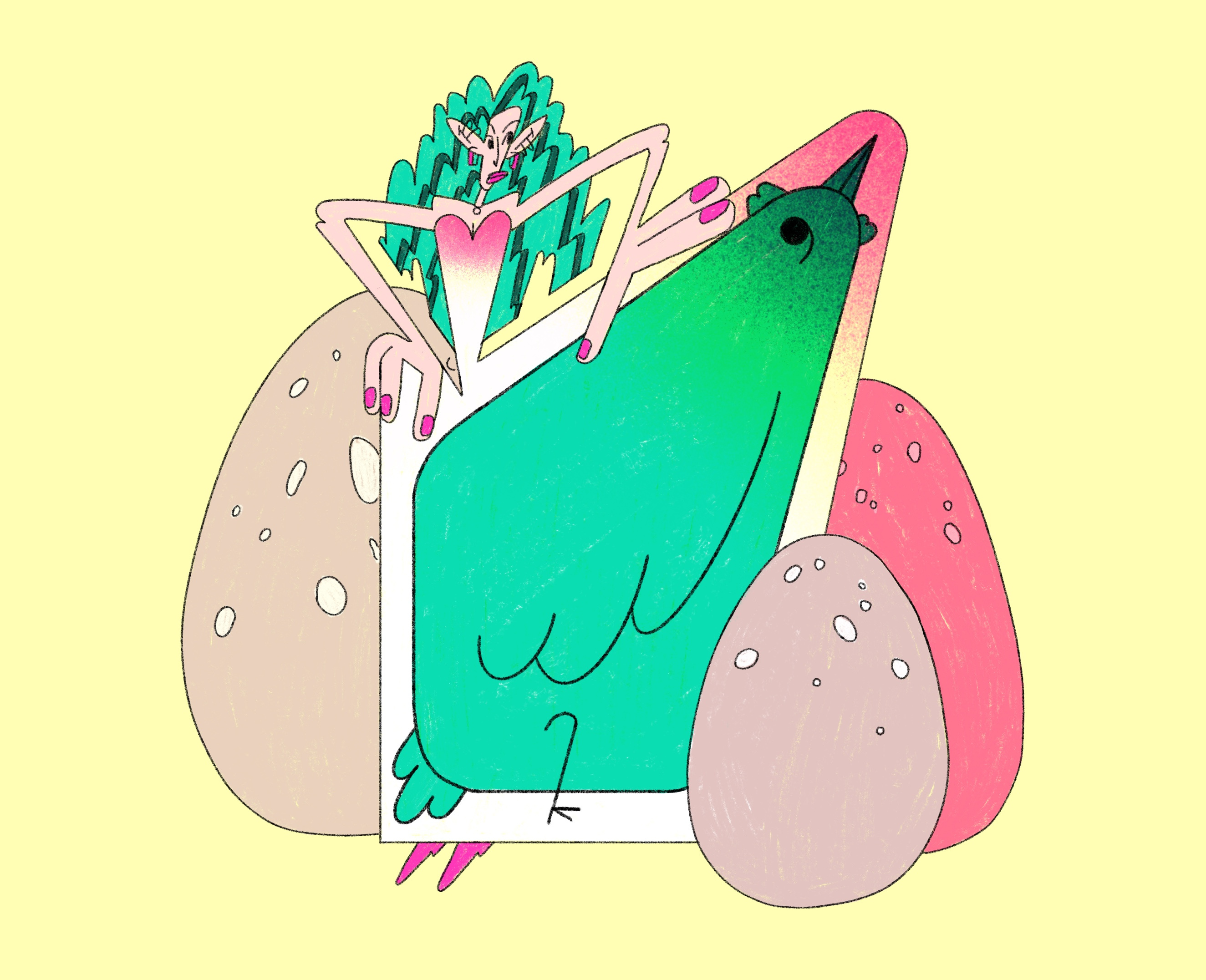 Chicken lady/ illustration art book character comic illustration procreate