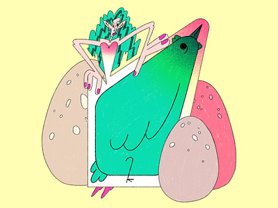 Chicken lady/ illustration art book character comic illustration procreate