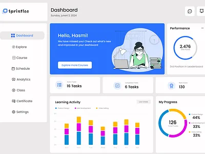 🎓 Dashboard Design for EdTech Platform dashboard for edtech desktop dashboard graphic design ui design ux design