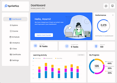 🎓 Dashboard Design for EdTech Platform dashboard for edtech desktop dashboard graphic design ui design ux design