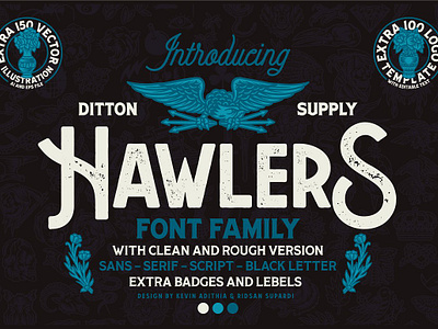 Hawlers Font Family + Extras animal font bundle brush font bundle calligraphy font condensed font bundle deal ditton supply co font bundle font bundle letterpress font bundle logo font bundle retro font bundle texture font vector font bundle