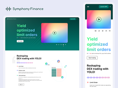 Symphony Finance blockchain branding crypto finance illustration ui ux web3