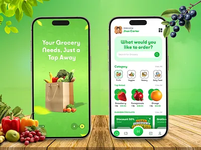 Online Grocery Shopping App UI Design app app design design groceries grocery app grocery app design grocery app ui grocery application grocery shopping grocery store mobile app online grocery ui design vegetables