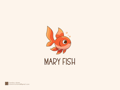 Mary Fish company fish fish illustration fish logo graphic design illustration logo logo design modern logo orange vector vector fish