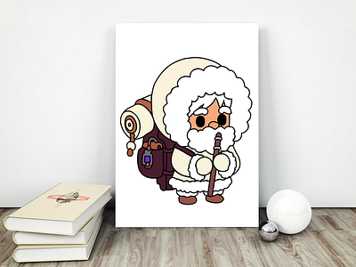 Adventurous Santa with Backpack: Winter Art 2d 2d art 2d game art cartoon cartoons character design digital art digital drawing game graphic design logo santa vector vector art vector tracing