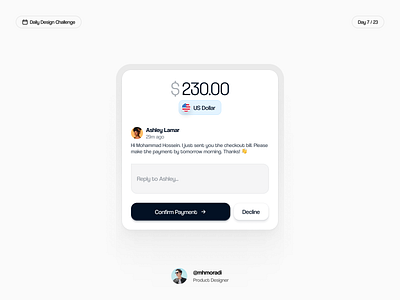 Checkout Bill Card 🧾 bank bill billing card challenge check out checkout component crypto dollar element elements finance financial fintech money receipt ui ui kit ux