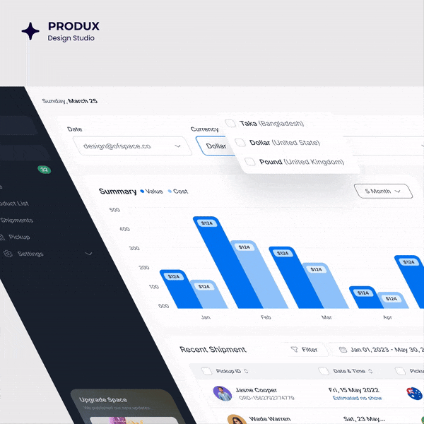 Logistic Revenue Manager Web App UI dribbble