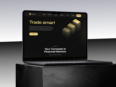 Redesign website for trading crypto dark mode design gold graphic design home page landing luxury trading ui web