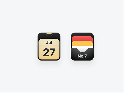 Minimalist Calendar & Card Holder Icons appicons archive calendar calendarapp cardholder creativeicons days designinspiration digitalart folder graphi icondesign minimal minimalist uiux widget