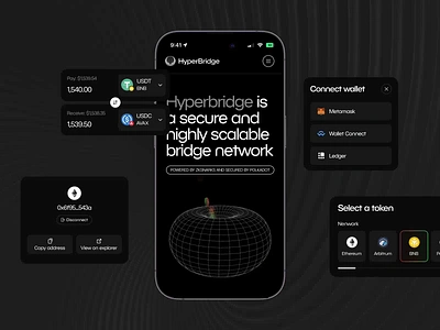 HyperBridge - animation 2d animation blockchain branding bridge crosschain crypto bridge cryptocurrency ethereum exchange illustration metamask multichain swap token transfer ui ux wallet website