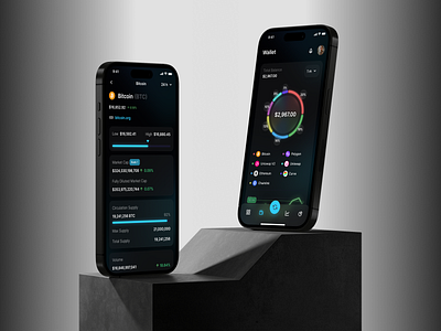 Wallet app app charts crypto dark dark mode design graphics mobile progress ui ux wallet