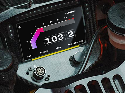 Motorcycle UI dashboard angles dark dashboard flat gradient graphic industrial lcd minimal mockup motorcycle screen tft ui