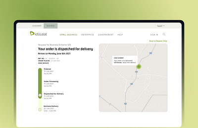 Telecom Website - Order Tracking business gcc order tracking telecommunication ui