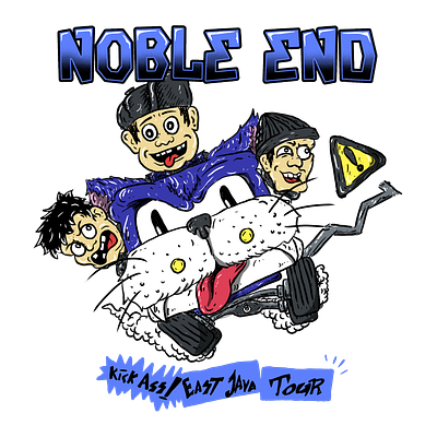 Noble End (Kick Ass! East Java Tour) animation artwork band design graphic design illustration logo music poppunk poster punk rock tour vector