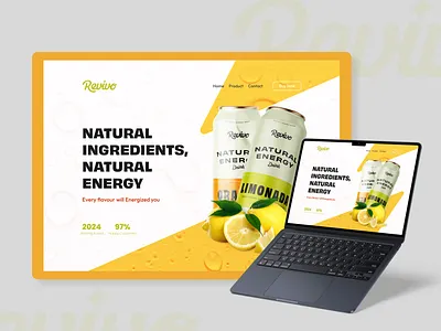 Energy Drink Landing Page branding landing page logo ui ux website