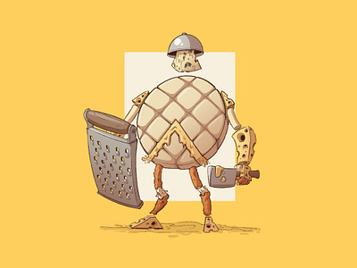 CHEESE FIGHTER blue cheese brie cartoon cartoon illustration cartooning cdchallenge character design character design challenge cheese cheese army concept art design gladiator illustration mozarella procreate