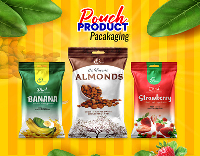 Pouch Product Packaging Banana, Strawberry & Almonds productdesign