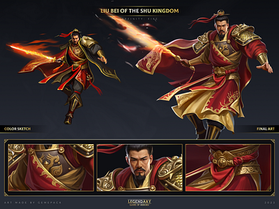 Liu Bei of the Shu Kingdom 2d art cgi character character design concept concept art digital 2d digital art fantasy game game art game of heroes gamepack illustration legendary mobile games