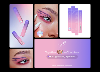 Angel Wing | Eyeliner Packaging Design design eyeliner eyeliner package figma graphic design makeup makeup package packaging design printing