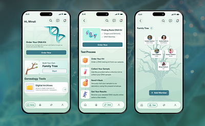 Family Finder - DNA Testing App art design designer dna ui ui design uiux uix userexperience userinterface ux ux design visualdesign wireframe