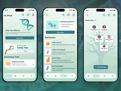 Family Finder - DNA Testing App art design designer dna ui ui design uiux uix userexperience userinterface ux ux design visualdesign wireframe