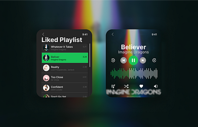 Dailyui 009 - Music Player on a Smartwatch branding consistent dailyui dailyui 009 music player smartwatch ui