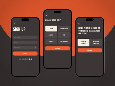 An app for football fans - managing a team of players, sign up app create account development football football club football team footballer log in mobile app no code sport web development