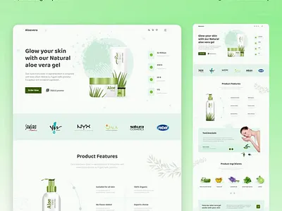 Skin Care Landing page 3d branding graphic design landing page motion graphics skincare ui