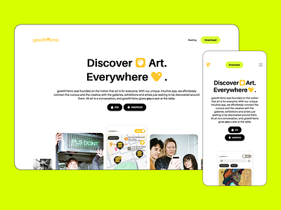 The Art Discovery Platform UX/UI Design app art design exhibition figma fresh gallery mobile ui ux uxui webflow website