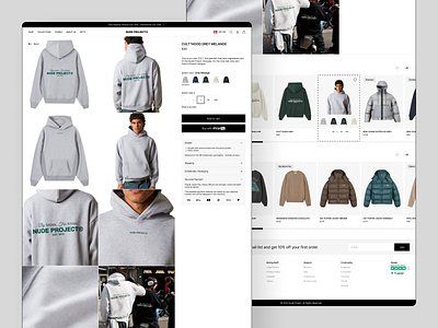 Nude Project - Product Page Design ecommerce fashion figma footer design product page ui ux uxui design