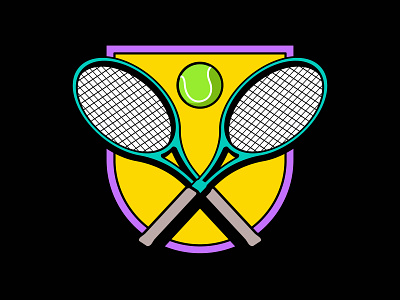 Tennis Badge badge ball branding crest crypto design digital emblem fun icon illustration logo nft olympics racket sport sticker telegram tennis vector