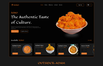 ÀṢÀRÓ: Unveiling the Vibrant Spirit of Yoruba Culture" culture figma food landingpage ui webdesign yoruba àṣàró