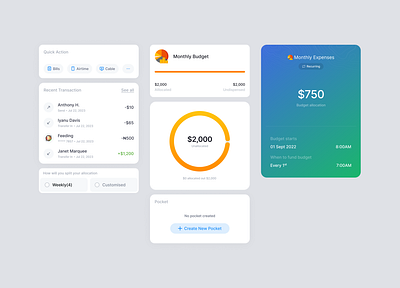 Few fintech card component designs fintech ui uidesign