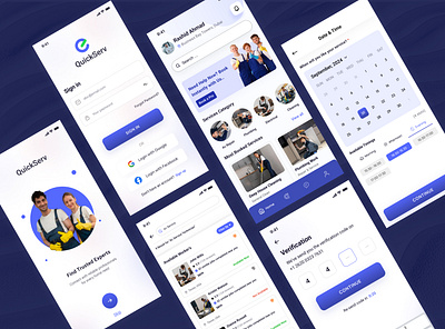Home Services App Design booking screen cleaning figma home screen home service laundry login screen on demand services schedule screen service provider services app splash time ui verification workers
