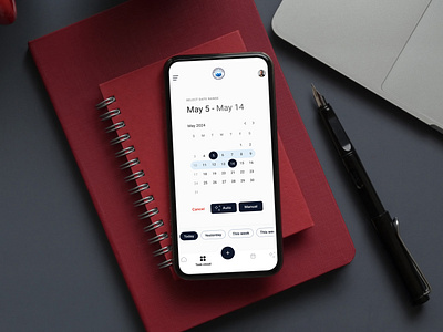 Date Range and Pillar Selection UI date range mobile app planner product design saas