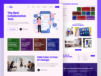 CNM Cyber ✦ Website branding business corporate homepage landing page management tool modern purple ui web application website