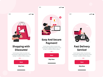 Ecommerce App Onboarding Screens animation graphic design logo motion graphics ui