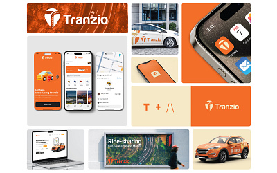 Tranzio Ride Sharing App Brand Identity Design branding graphic design illustration logo vector