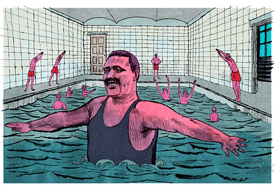 Matt Rota for The American Scholar american history conceptual illustration editorial illustration illustration illustrationart illustrationartist illustrationzone illustrator matt rota swimming the american scholar wilbert longfellow