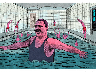 Matt Rota for The American Scholar american history conceptual illustration editorial illustration illustration illustrationart illustrationartist illustrationzone illustrator matt rota swimming the american scholar wilbert longfellow