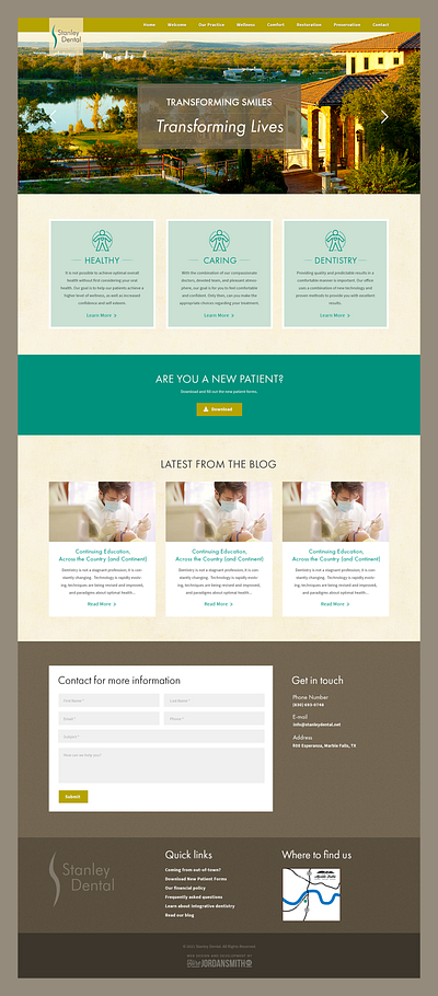 Stanley Dental // Web Design dental dentist dentistry healthcare web design