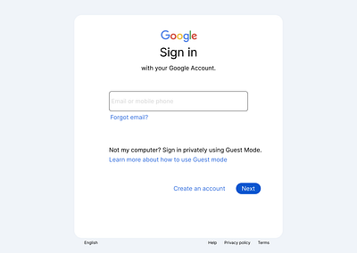 Improve Google's desktop sign in page dailyui design ui