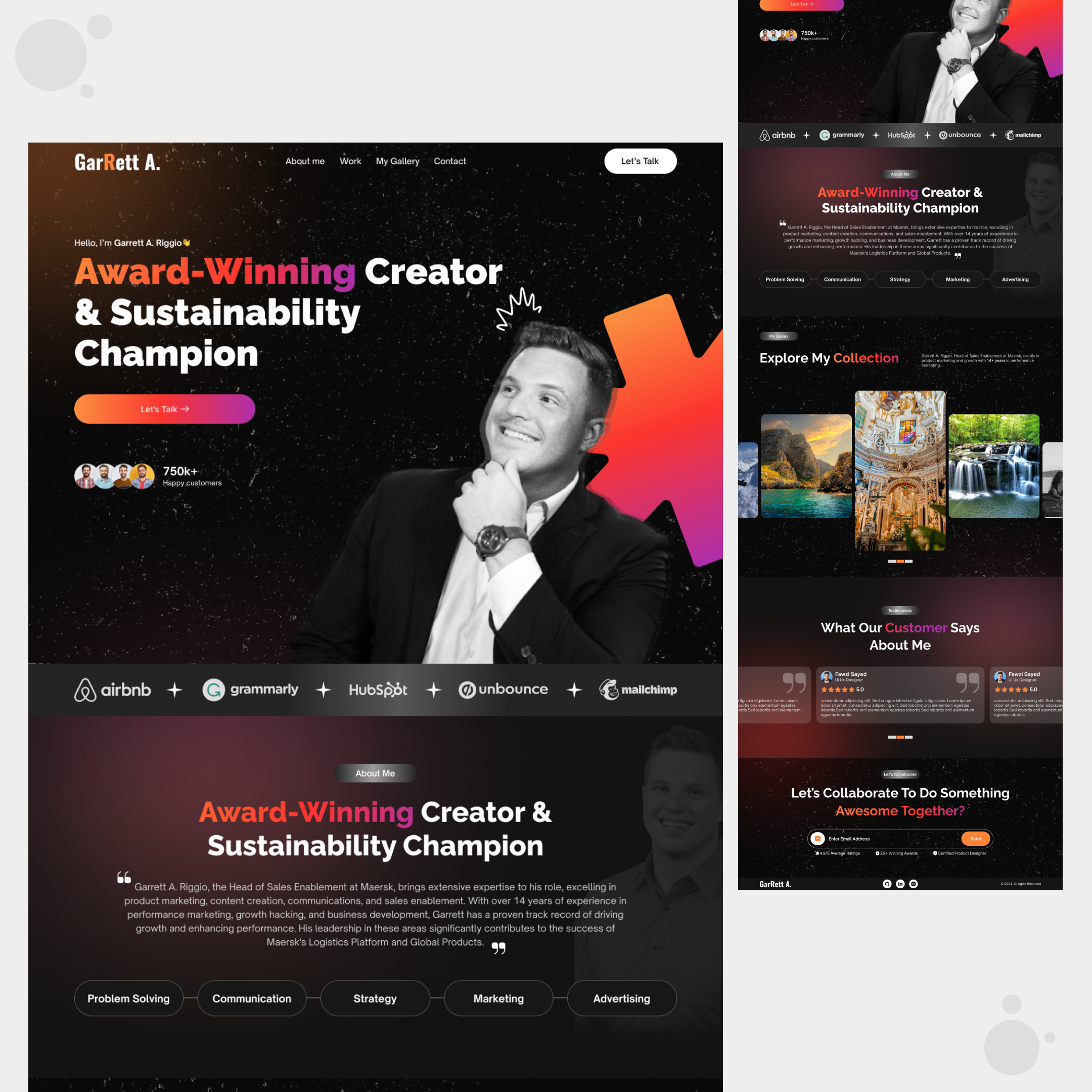 Personal Portfolio Landing Page Design😍 creativeportfolio designerportfolio designinspiration designshowcase graphicdesign landingpage moderndesign personalwebsite portfoliodesign responsivedesign uidesign uiux uxdesign webdesign webdesigncommunity webdesigner webdesigntrends webdevelopment