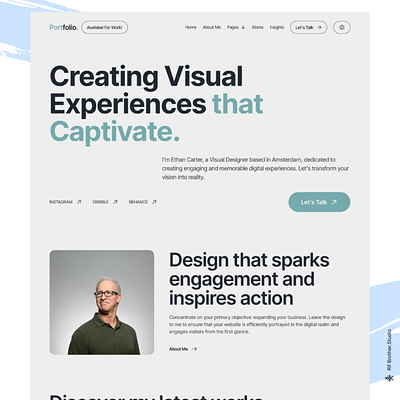 Portfolio Web Template - Showcasing Your Best Work clean design creative portfolio design inspiration design showcase portfolio professional portfolio responsive design uxui web design