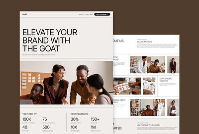 GOAT - Agency & SaaS Business Template agency customizable figma framer fully responsive landing page minimalist no code saas sleek template ui unique ux design web design website