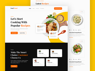 Food Website UI Design food resturant uiux website design 2024