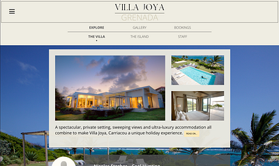 Villa Joya accomodation booking booking system design holiday travel web website