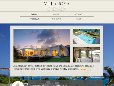 Villa Joya accomodation booking booking system design holiday travel web website